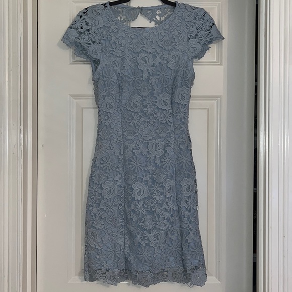 Lulus Romance Language Light Blue Backless Lace Dress - Picture 4 of 9